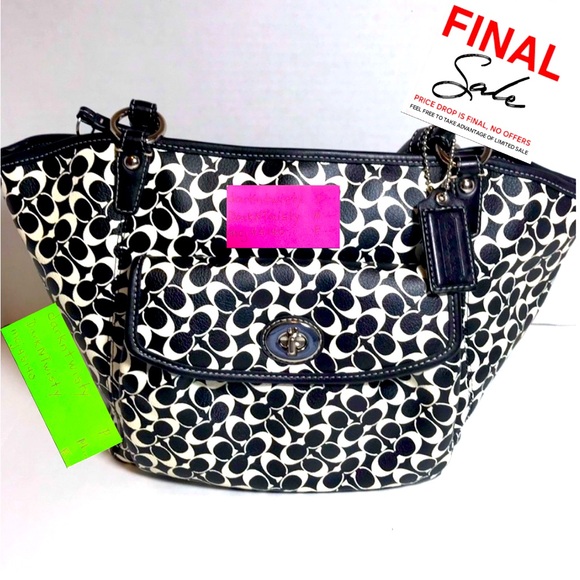 Coach Handbags - Coach Black and White Logo Tote Looks Brand new!